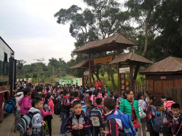 南宁市蓝天学校、华侨学校到广西热作所科普园开展秋游活动